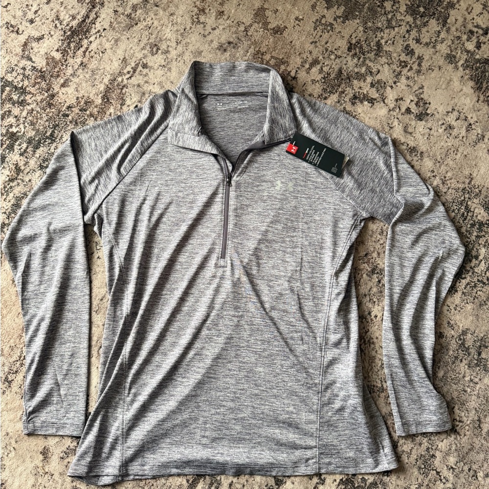 Under Armour Heathered Purpleish Gray Quarter-Zip Pullover